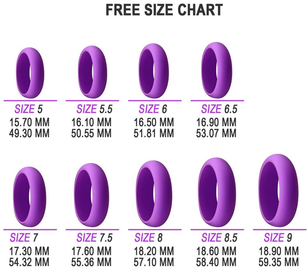 Wedding Ring Sport Band Double Debossed Silicone 5.5*2.8*4-8mm, Customized Size Can Also Be Supplied Third Party Appraisal Cute