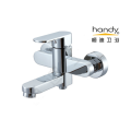 Brass Chromed Wall-Mounted Shower Bathtub Mixer Tap