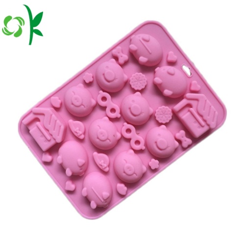 Pig Shape 12 Kẹo Silicone Kẹo Khuôn cho Sô Cô La