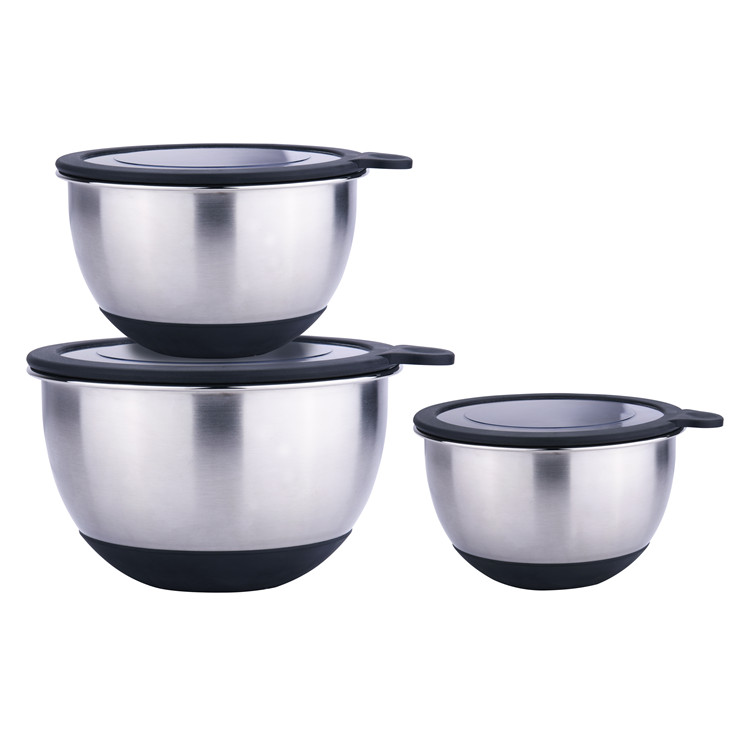 Dapur Silicone Salad Cake Metal Mixing Bowl Set