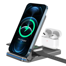 3-in-1 Wireless Charger: Small, Foldable Docking Station