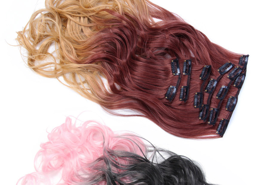 AliLeader Synthetic Body Wave Hair Weft Hairpiece 16 Clips In Hair Extension