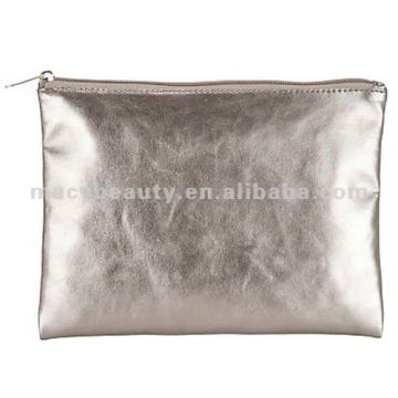 Metallic Large Flat Cosmetics Purse