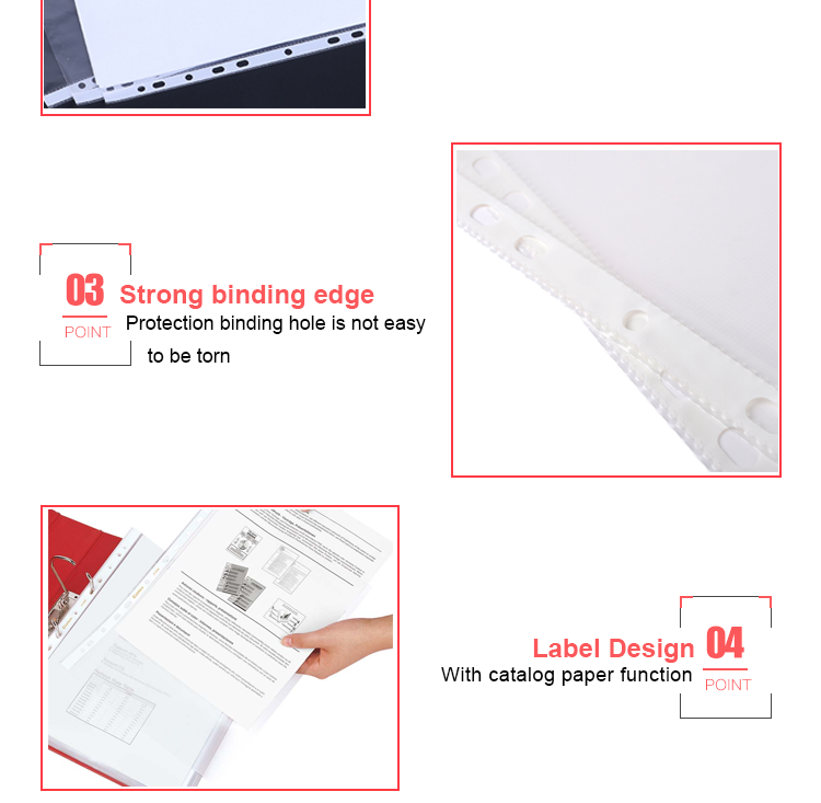 factory wholesale plastic a4 clear sheet protectors