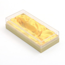 Foreign trade new products hot sale pipe exquisite gift box golden transparent brocade box