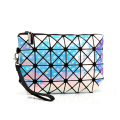 Logo Custom Geometric Rhombus Drop Flat Beg Magic Makeup Cosmetic Beg Portable Handbags