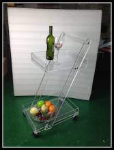 removable clear acrylic store tray with wheels