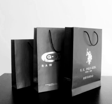 High quality black paper bag with good price custom logo