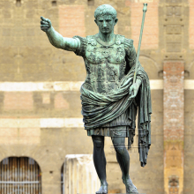 Antique Bronze Roman Figure Statue Brass Caesar Sculpture