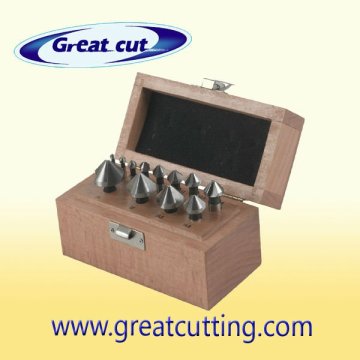 12 pcs countersinks DIN 335 in wooden box
