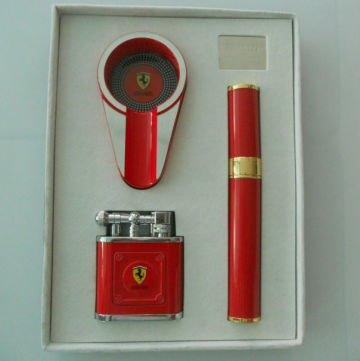 cigar gift set with cigar tube and cigar lighter,cigar ashtray JF-T044