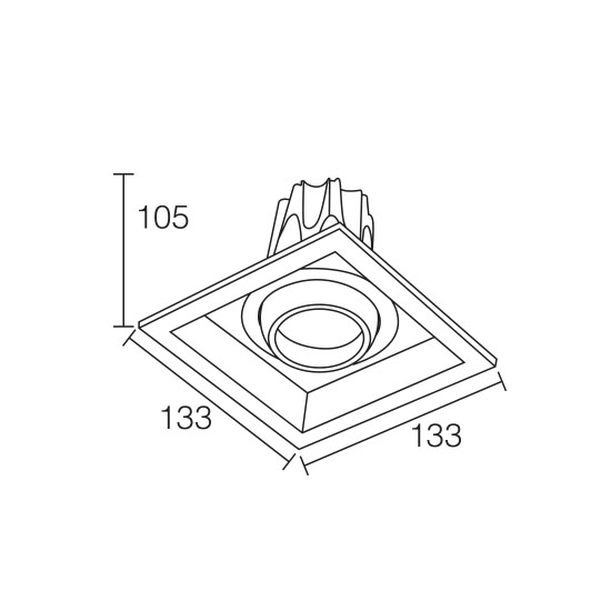 Square COB 12W LED DownlightofLED Downlight Square