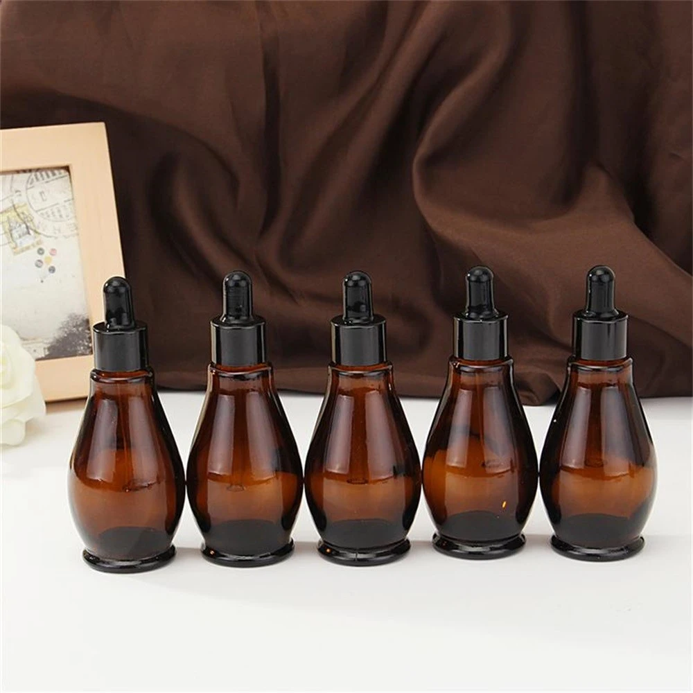 10/20/30/50/100ml Amber Glass 30ml Dropper Bottle 100ml Essential Oil Perfume Pipette Bottles Refillable Empty Container