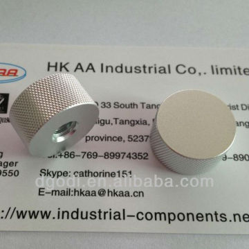 aluminum round knurled car radio knob