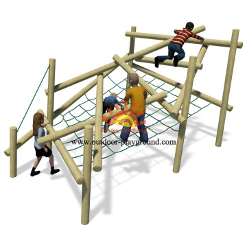 Struktur Climbing Outdoor Playground Set Tali untuk kanak-kanak