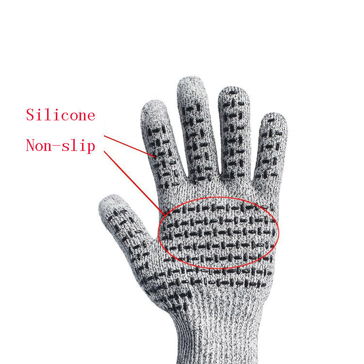 Durable Level 5 Cut Resistant Gloves Kitchen Safety HPPE Knitted Liner Hand Grip Gloves Anti Cut Protection Sleeves Gloves work