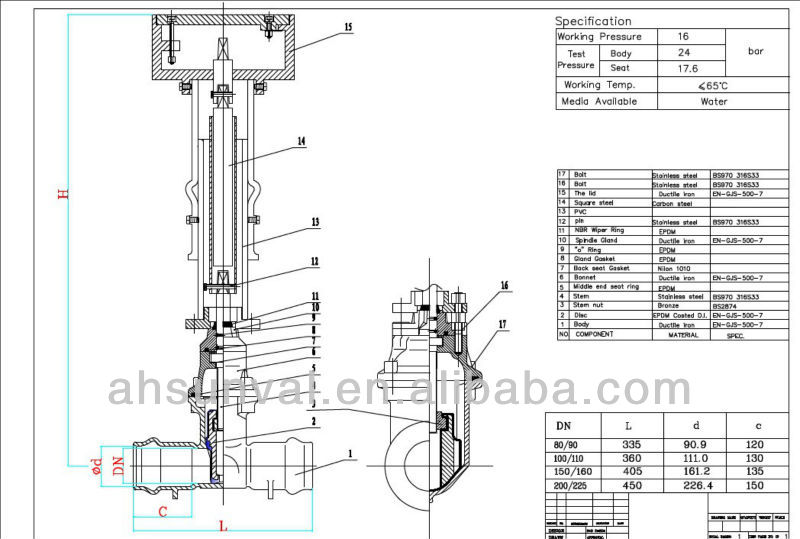 resilient gate valve with extension spindle