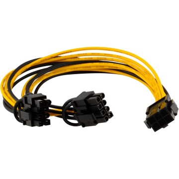 6pin To Dual 6+2pin Computer Graphics Card Pcie Power Cable