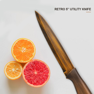 Cuchillo utilitario de revestimiento retro de 5 &#39;&#39;