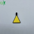 Etiqueta de silicona de mascota triangular