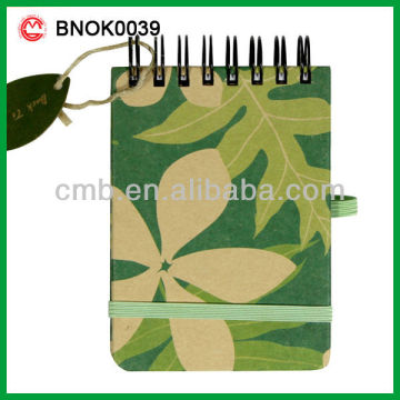 recycled spiral pocket notebook with pen holder