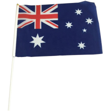 Custom National Polyester promotional Australia hand flag
