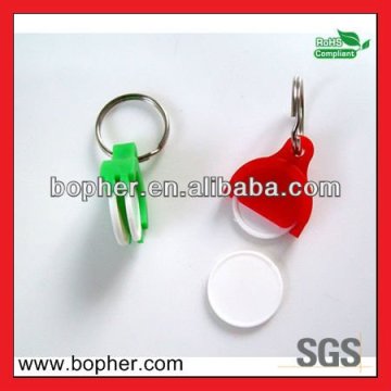 mini plastic coin key ring