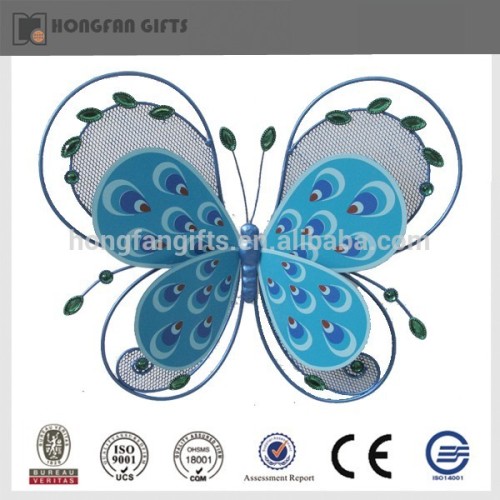 Blue garden metal iron hanging butterfly decoration