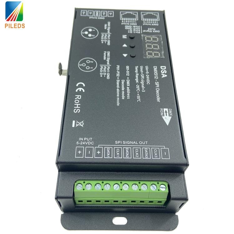 DMX TO SPI decoder LED DMX DECODER dmx512 controller LED Controller for WS2811,WS2812B,TM1804,TM1809,TM1812 led pixel strips