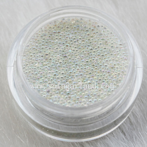 Transparente Mini Glitter Glass Seed Beads Aufkleber für Nail Art