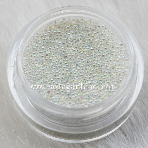 Transparent Mini Glitter Glass Seed Beads Stickers for Nail Art