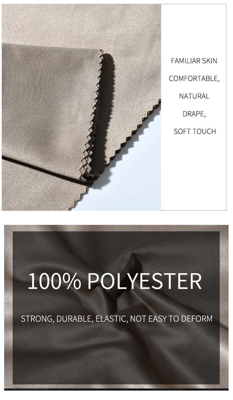 WuJiang false twist polyester crepe stretch satin twill fabric