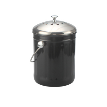 Schwarzer Kompostbehälter 1 Gallonen Küchenwerkzeuge Forstoraging