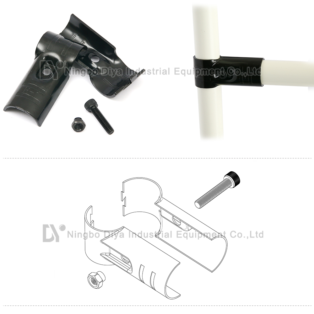 DY HJ-1 Black Electrophoresis Lean Pipe Connector Applied in Workshop and Factory