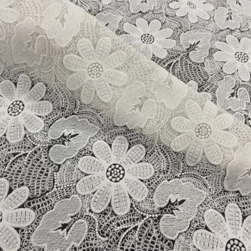 Pop-fashion Heronsbill Pattern Milky Yarn Embroidery Fabric