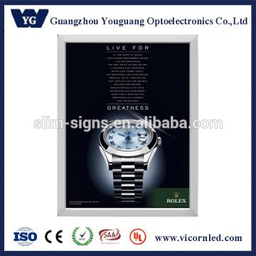 High illuminance Aluminum Snap frame led edgelit advertising light box