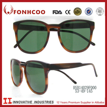 FONHCOO Leopard Rim Big Size Popular Green Lenses Acetate Sun Glasses With Your Logo