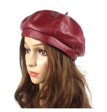 PU leather waterproof beret