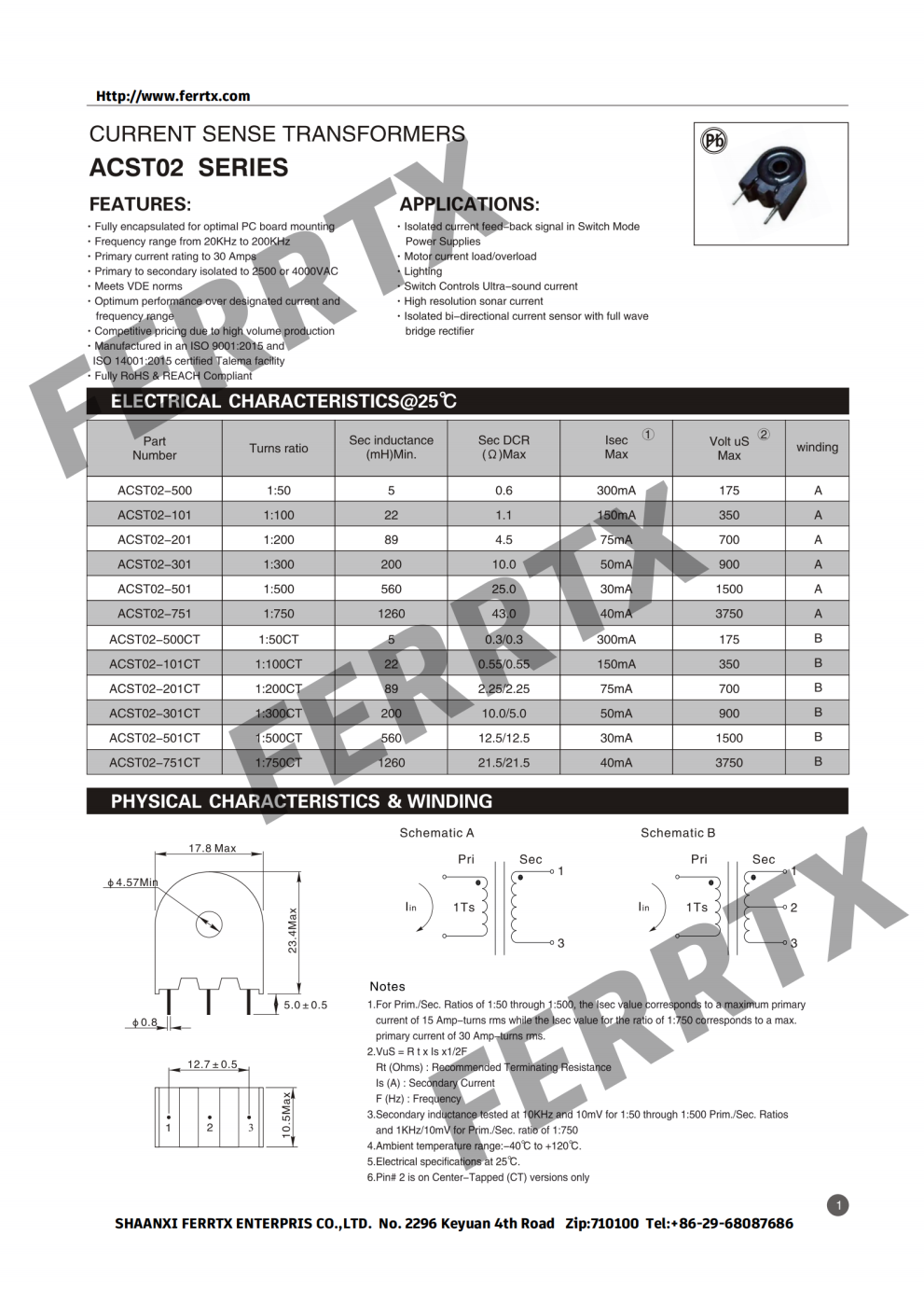 Transformador de corriente de montaje en PCB PCB Mount Current Transformer