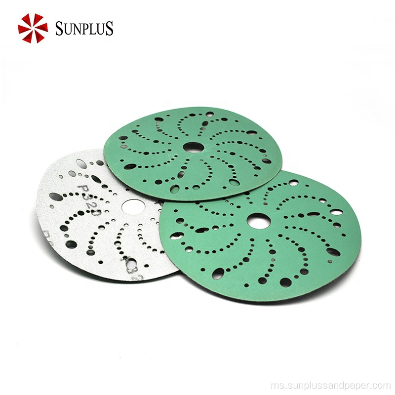 6 inci Abrasives Hook and Loop Green Film