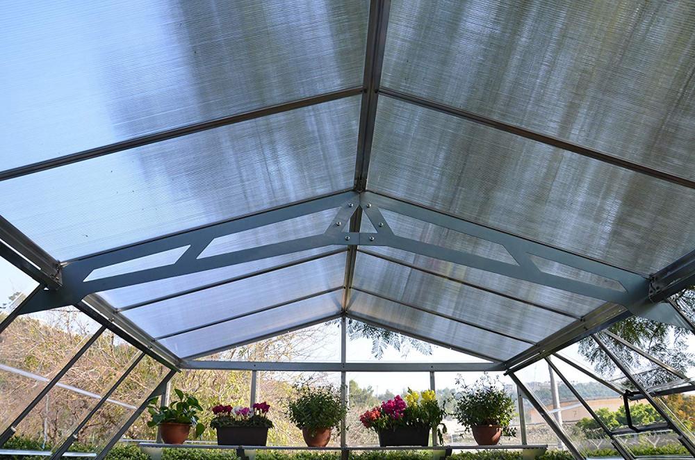 Aluminum frame greenhouse with pc roof glass garden