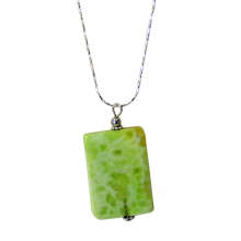 Natural Gemstone Agate Necklace with Silver Chain