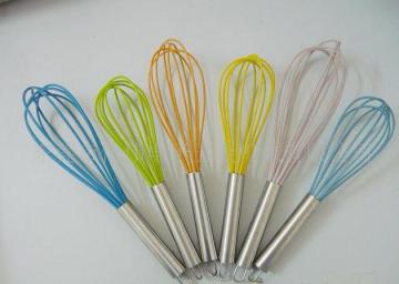 Silicone Egg Whisk/Eggbeater with Stainless Steel