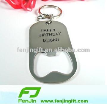 Custom dog tag bottle opener keychain