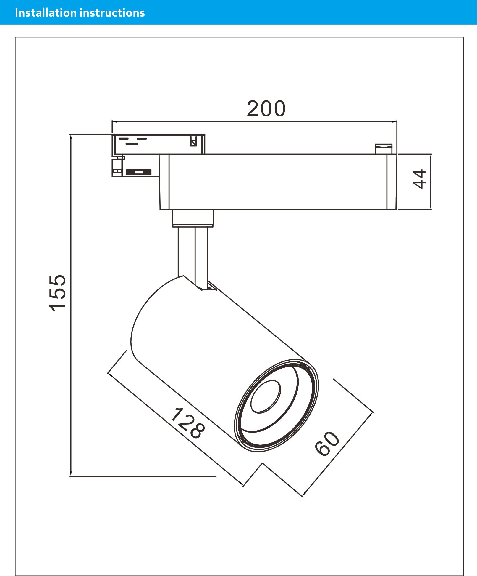 20W Modern Commercial Focus 2 Wires 3 Wires  Adjustable Non-isolated Constant Current COB LED Track light