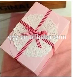 Latticed Ribbon Paper Box For Cake Package