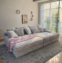 Corduroy Fabric Loveseat Cinema Sleeper Sofa for Living Room