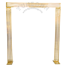 Golden Metal Wedding Arch Backdrop for Party Decoration