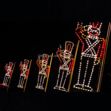 Commercial Christmas Light Post Nutcrackers: LED Lamp Post Silhouettes for Outdoor Decoration