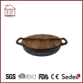 Cast Iron Wok với Tay cầm kép